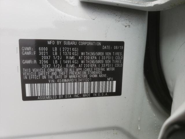 2020 SUBARU ASCENT TOU 4S4WMARD1L3411321
