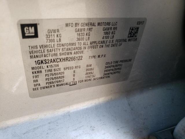 2017 GMC YUKON SLE 1GKS2AKCXHR266122