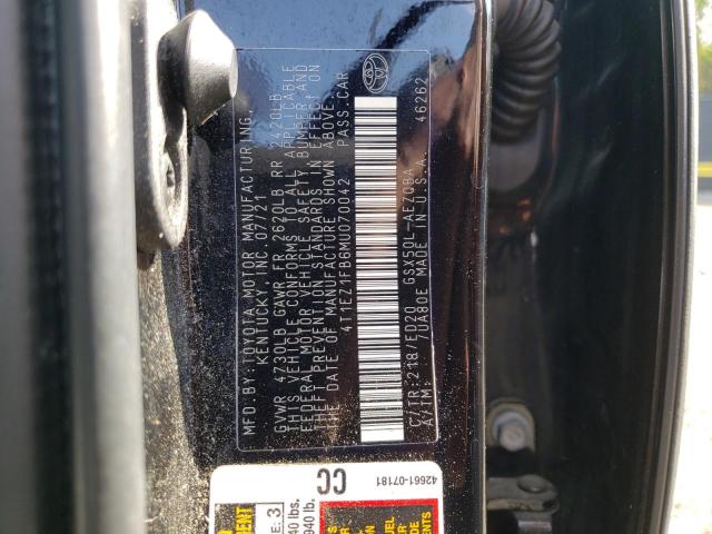2021 TOYOTA AVALON NIG 4T1EZ1FB6MU070042
