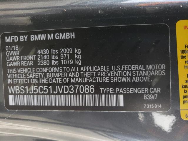 VIN WBS1J5C51JVD37086 2018 BMW M2 no.10