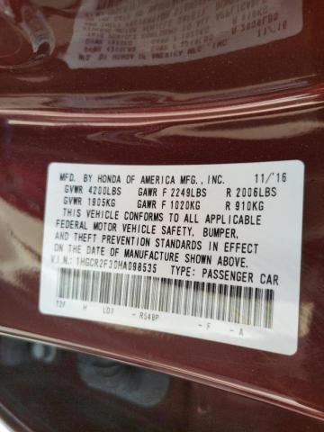 1HGCR2F30HA098535 Honda Accord Lx 2017. Фото: 9