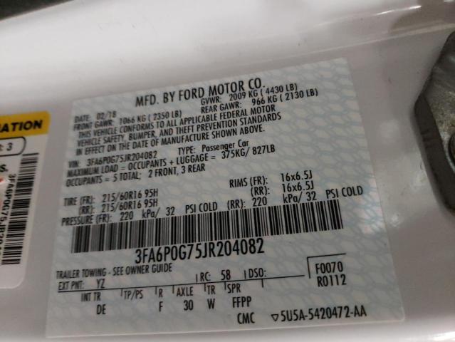 2018 FORD FUSION S 3FA6P0G75JR204082