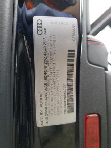 2018 AUDI A4 PREMIUM WAUENAF46JN020231
