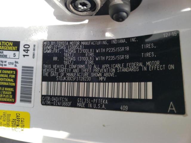 2015 TOYOTA SIENNA LE 5TDJK3DC5FS128230