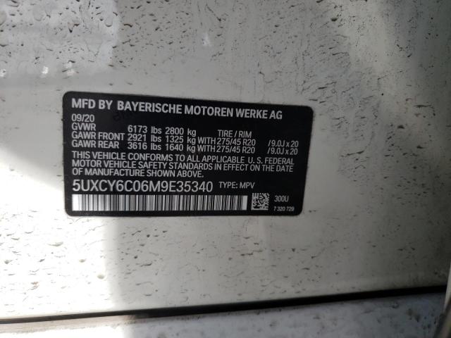 2021 BMW X6 XDRIVE4 5UXCY6C06M9E35340