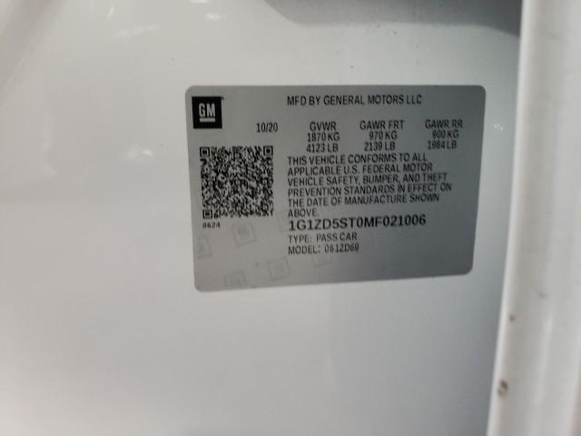 1G1ZD5ST0MF021006 Chevrolet Malibu Lt 2021. Фото: 9