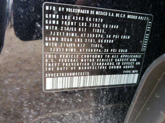 2022 VOLKSWAGEN TAOS S 3VVCX7B26NM029315