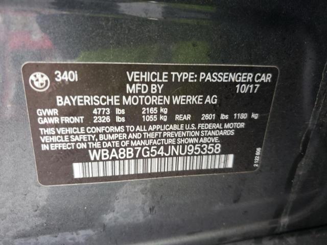 2018 BMW 340 XI WBA8B7G54JNU95358