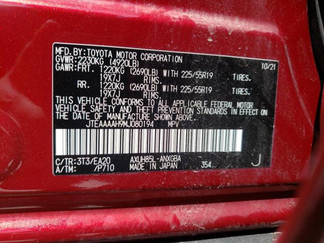 2021 TOYOTA VENZA LE JTEAAAAH9MJ080194