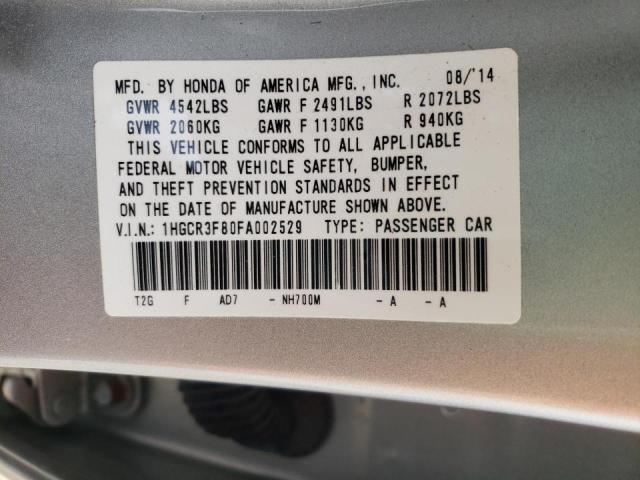 2015 HONDA ACCORD EXL 1HGCR3F80FA002529