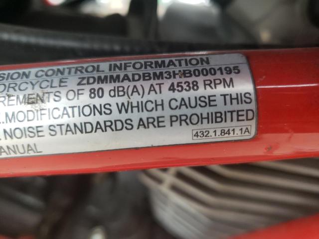 2017 DUCATI MONSTER 79 ZDMMADBM3HB000195