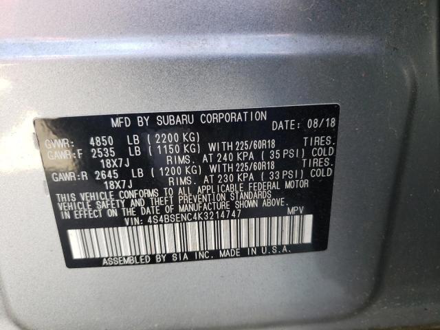 2019 SUBARU OUTBACK 3. 4S4BSENC4K3214747