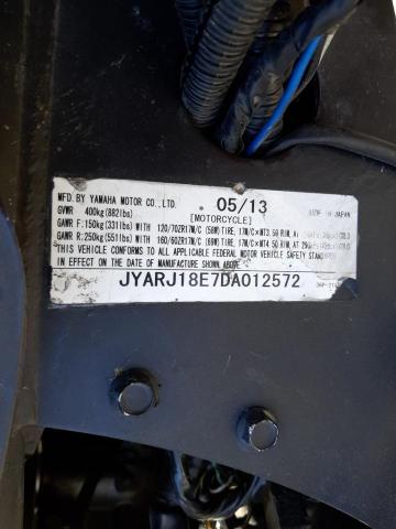 2013 YAMAHA FZ6 R JYARJ18E7DA012572