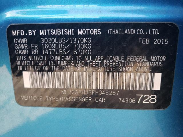 2015 MITSUBISHI MIRAGE DE ML32A3HJ3FH045287