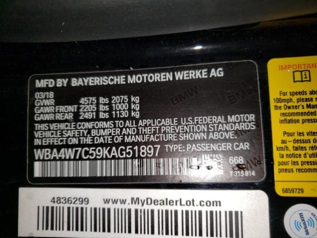 2019 BMW 440I WBA4W7C59KAG51897