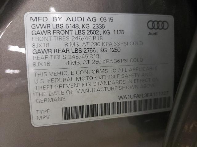 2015 AUDI A4 ALLROAD WA1UFAFL3FA111727