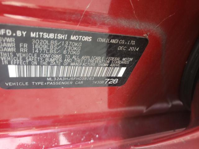 2015 MITSUBISHI MIRAGE DE ML32A3HJ5FH038163