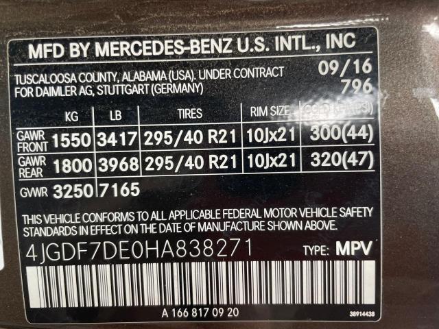 2017 MERCEDES-BENZ GLS 550 4M 4JGDF7DE0HA838271