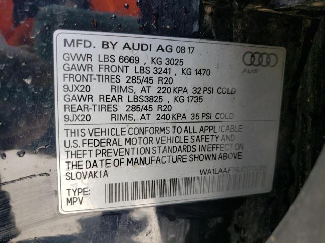 VIN WA1LAAF76JD010265 2018 Audi Q7, Premium Plus no.10