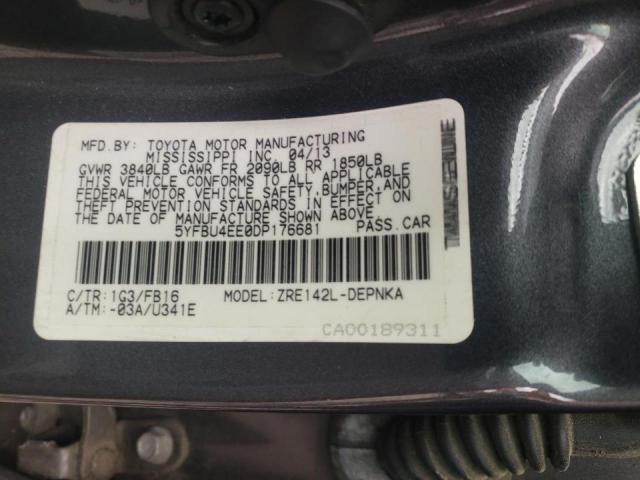 2013 TOYOTA COROLLA BA - 5YFBU4EE0DP176681