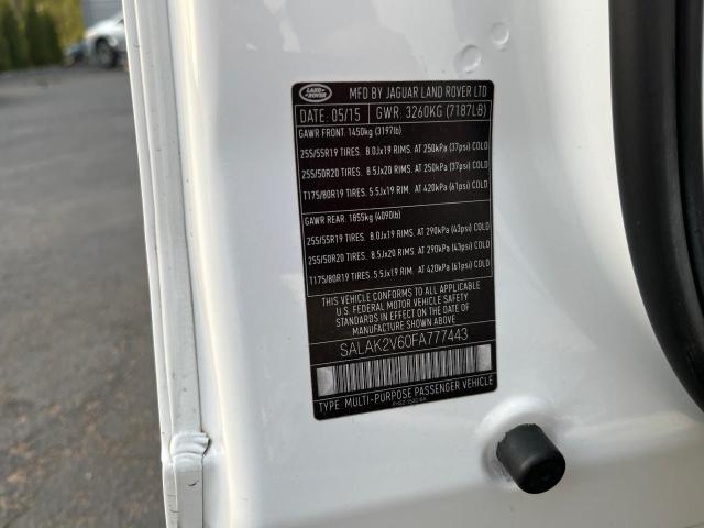 2015 LAND ROVER LR4 HSE LU SALAK2V60FA777443