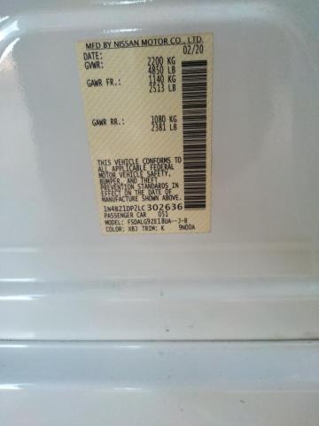 2020 NISSAN LEAF SL PL 1N4BZ1DP2LC302636