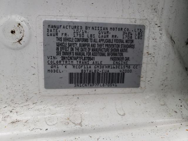 2015 NISSAN VERSA S 3N1CN7AP7FL870541