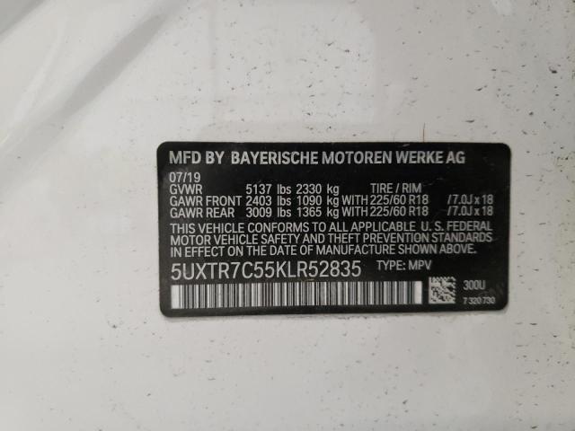 2019 BMW X3 SDRIVE3 5UXTR7C55KLR52835