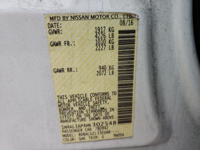 1N4AL3AP4HN302548 Nissan Altima 2.5 2017. Фото: 9