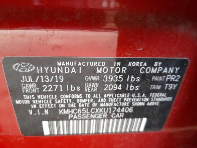 2019 HYUNDAI IONIQ BLUE - KMHC65LCXKU174406