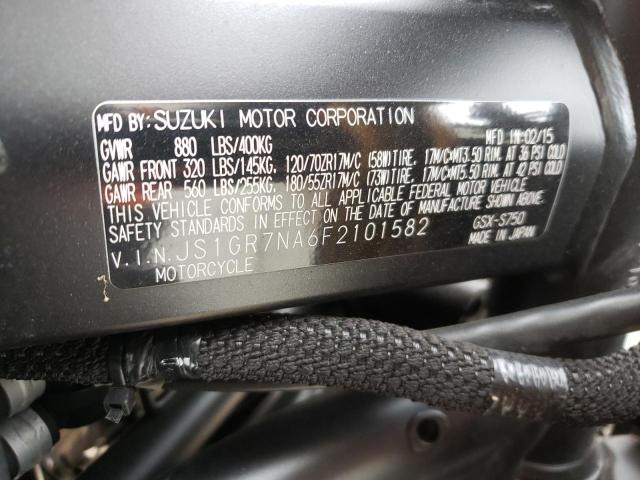 2015 SUZUKI GSX-S750 JS1GR7NA6F2101582