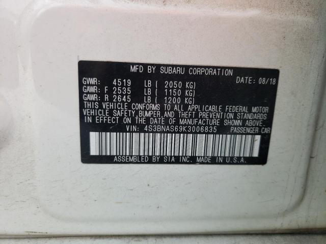 2019 SUBARU LEGACY SPO 4S3BNAS69K3006835
