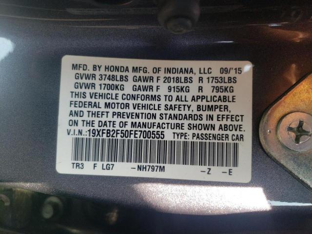 2015 HONDA CIVIC LX 19XFB2F50FE700555