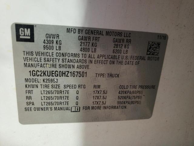 1GC2KUEG0HZ167501 Chevrolet Silverado 2017. Фото: 9