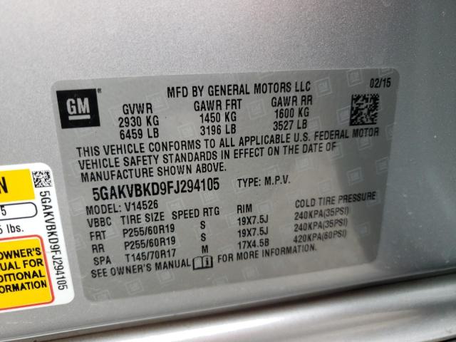 2015 BUICK ENCLAVE 5GAKVBKD9FJ294105