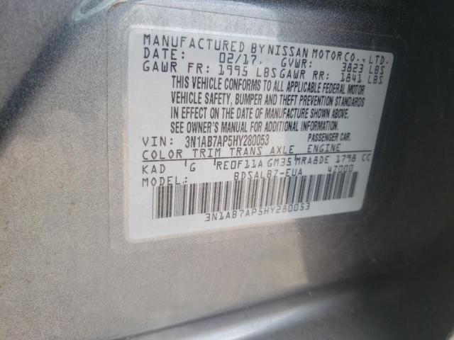 2017 NISSAN SENTRA S/S 3N1AB7AP5HY280053