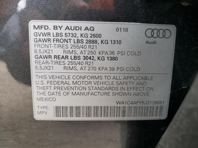 2018 AUDI SQ5 PRESTI WA1C4AFY5J2126651