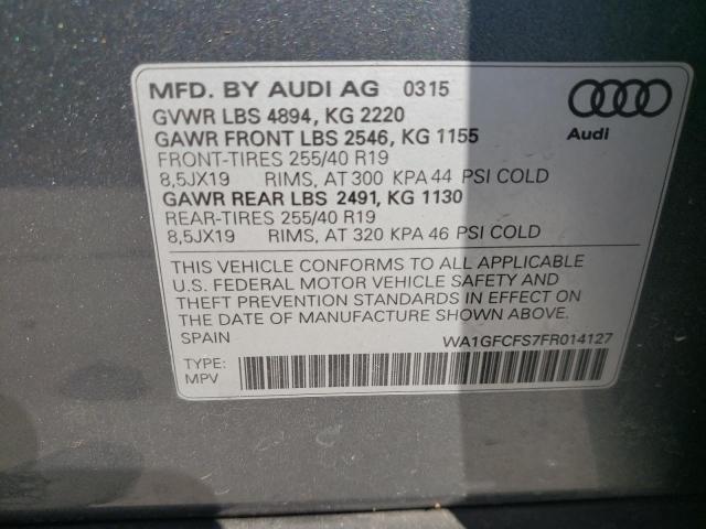 2015 AUDI Q3 PRESTIG WA1GFCFS7FR014127