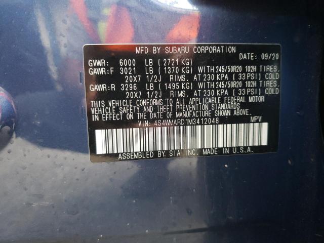 2021 SUBARU ASCENT TOU 4S4WMARD1M3412048