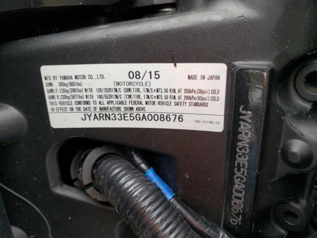 2016 YAMAHA FZ09 JYARN33E5GA008676