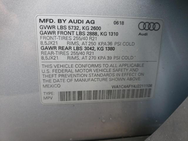 2018 AUDI SQ5 PRESTI WA1C4AFY4J2211108