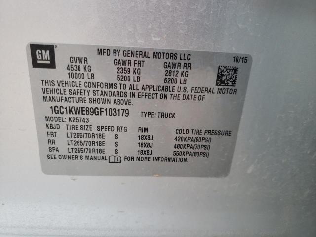 2016 CHEVROLET SILVRDO LT 1GC1KWE89GF103179