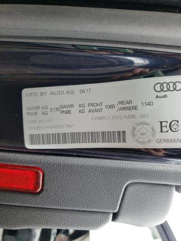 2017 AUDI A4 PROGRES WAUBNAF46HN067997