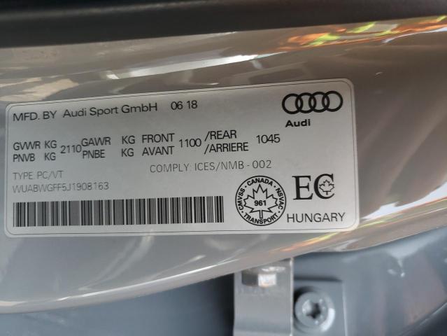 2018 AUDI RS3 WUABWGFF5J1908163
