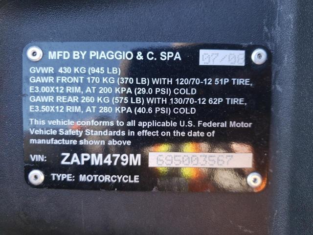 2009 PIAGGIO MP3 250 ZAPM479M695003567