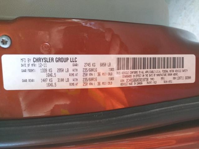 2C4RDGBG0CR218738 Dodge Grand Cara 2012. Фото: 9