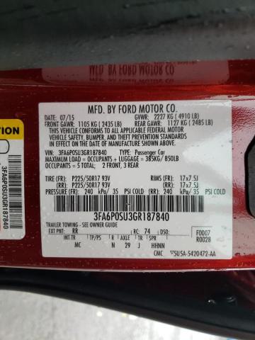 2016 FORD FUSION TIT 3FA6P0SU3GR187840