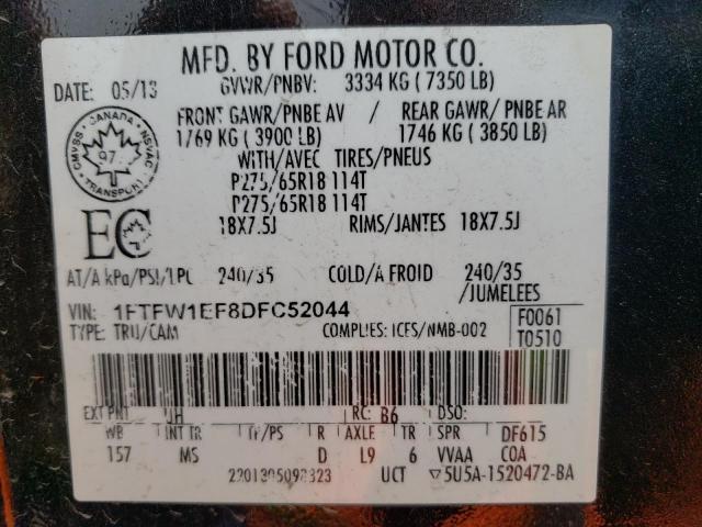1FTFW1EF8DFC52044 Ford F150 Super 2013. Фото: 9