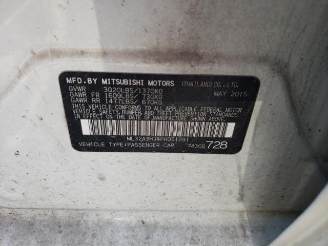 2015 MITSUBISHI MIRAGE ML32A3HJ4FH051891