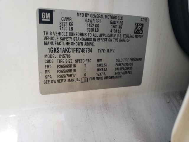 2015 GMC YUKON SLE 1GKS1AKC1FR748784